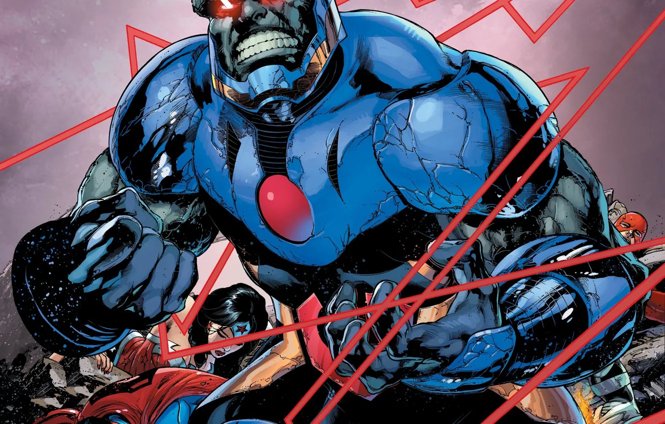 Photo wallpaper Heroes, Superman, Comic, Heroes, Wonder Woman, Superheroes, Rage, Villain