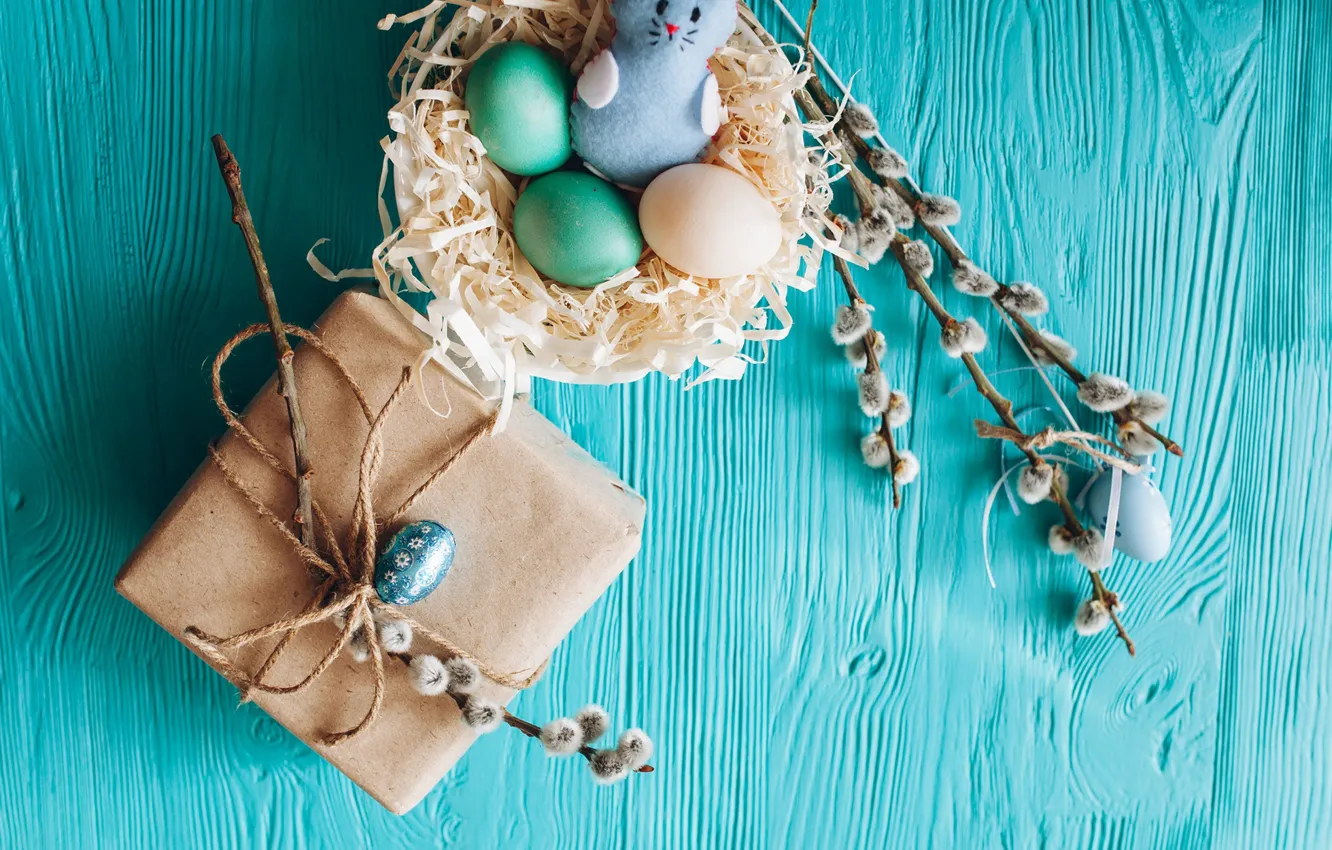 Photo wallpaper eggs, Easter, Verba, easter