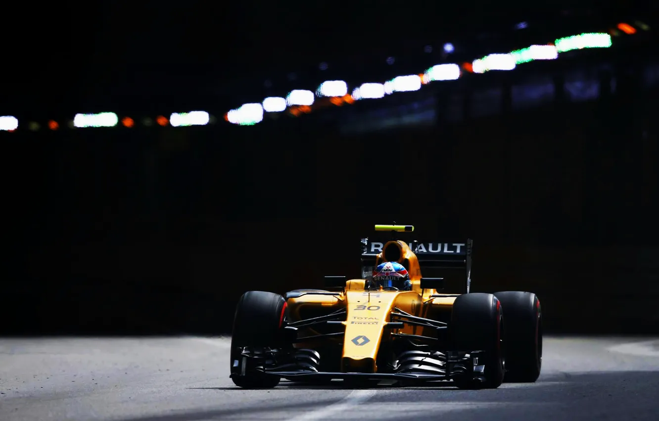 Photo wallpaper Renault, The tunnel, Formula 1, Monte Carlo, The front, Palmer