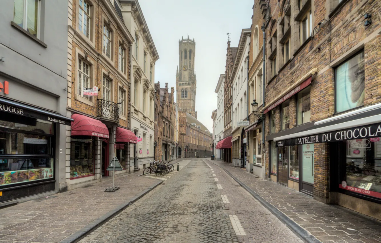 Photo wallpaper the city, street, home, pavers