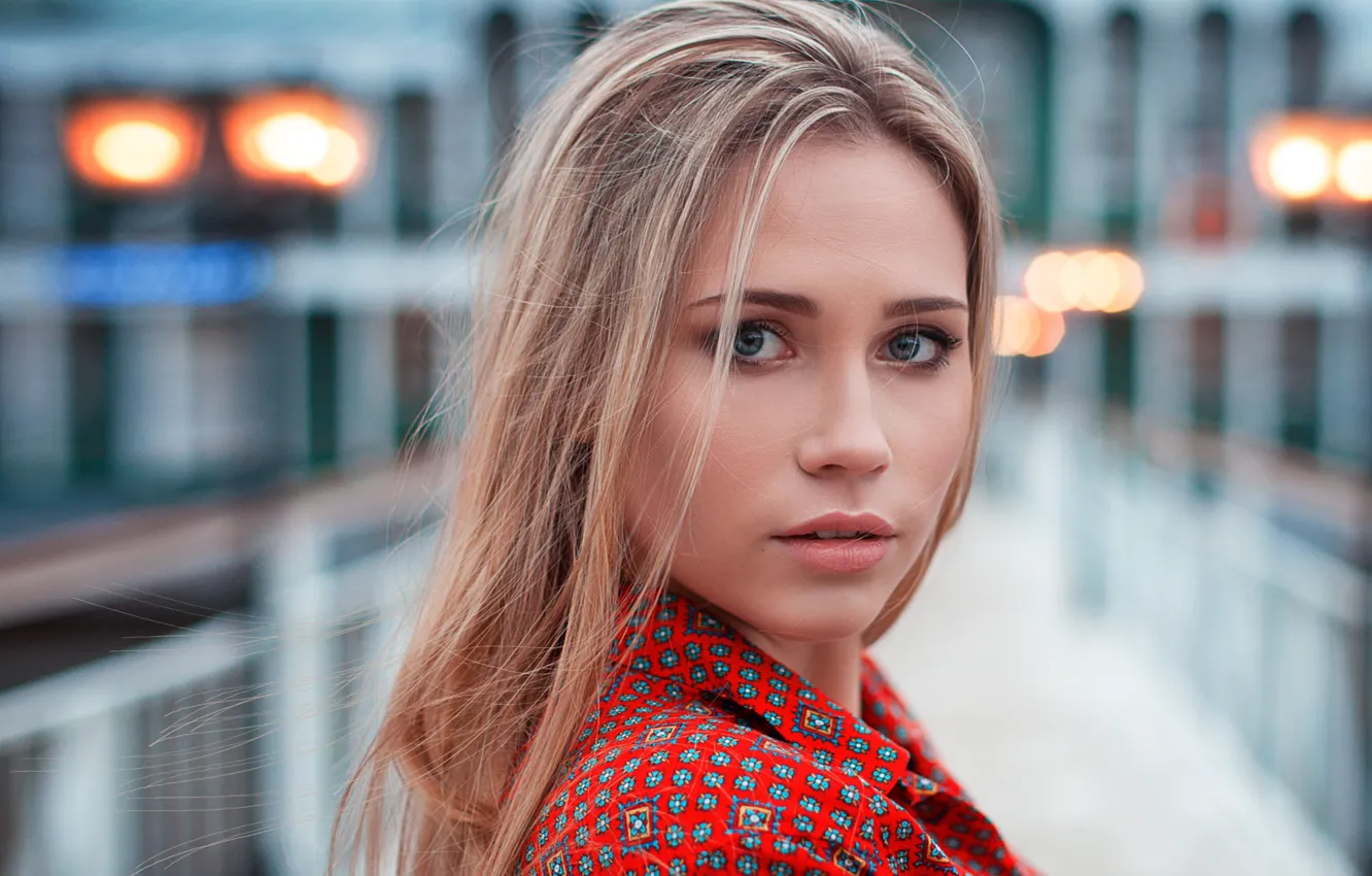 Photo wallpaper girl, long hair, photo, blue eyes, model, lips, face, blonde