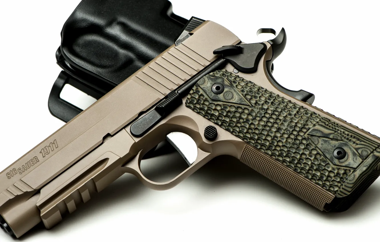 Photo wallpaper macro, gun, weapons, sig sauer 1911