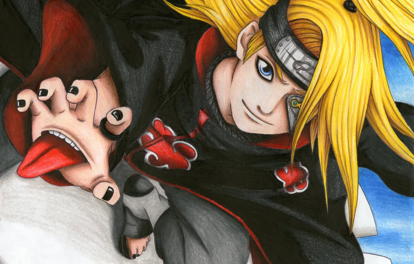 Photo wallpaper language, anime, art, guy, Naruto, Naruto, akatsuki, Deidara