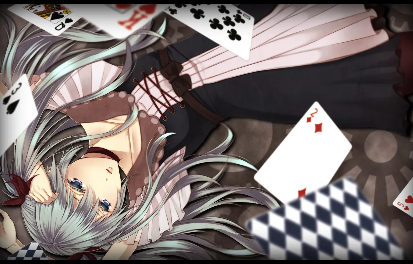 Photo wallpaper girl, map, art, vocaloid, hatsune miku, sawao, kenban2