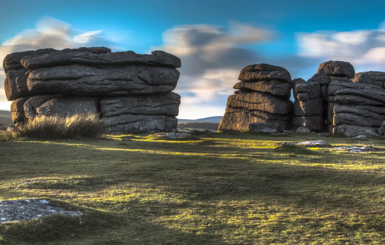 Photo wallpaper Devon, Dartmoor, Granite rock