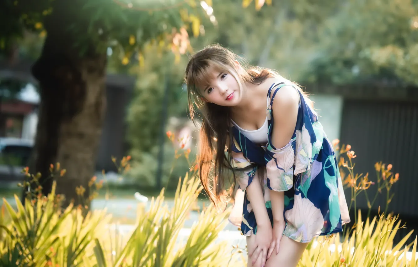 Photo wallpaper summer, girl, Asian