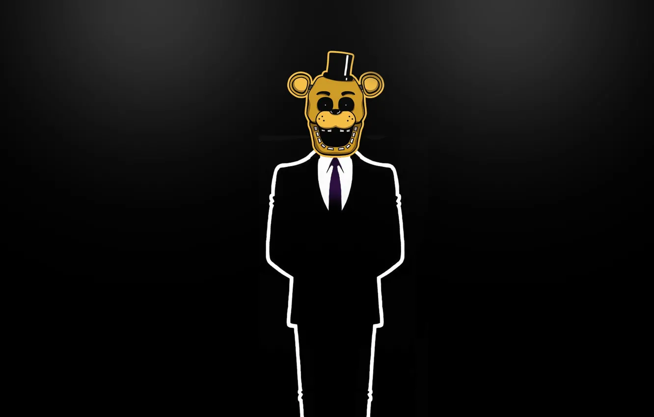 Photo wallpaper #Gold Freddy, #Minimalism, #FNAF