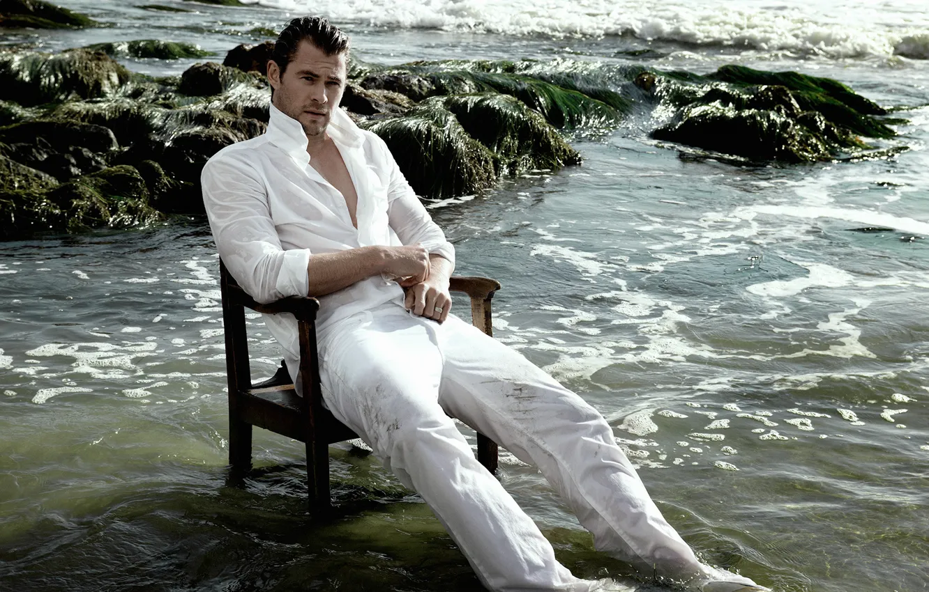 Photo wallpaper sea, wet, shore, photographer, actor, journal, sitting, resting