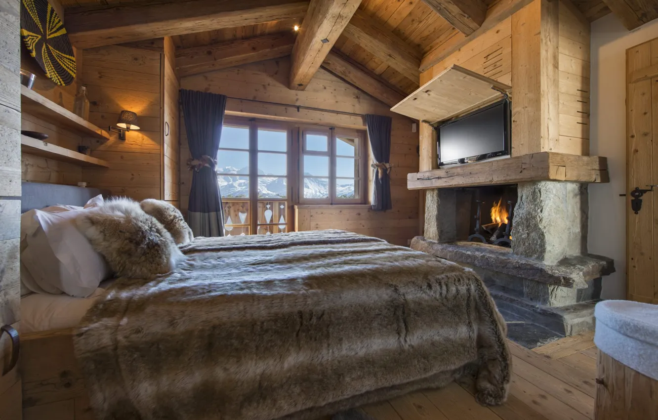 Wallpaper Switzerland, interior, bedroom, The house, Verbier for mobile ...