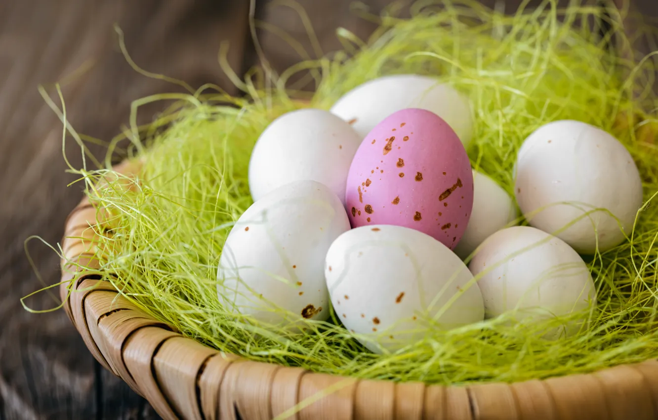 Photo wallpaper holiday, eggs, spring, Easter, socket, pink, white, network