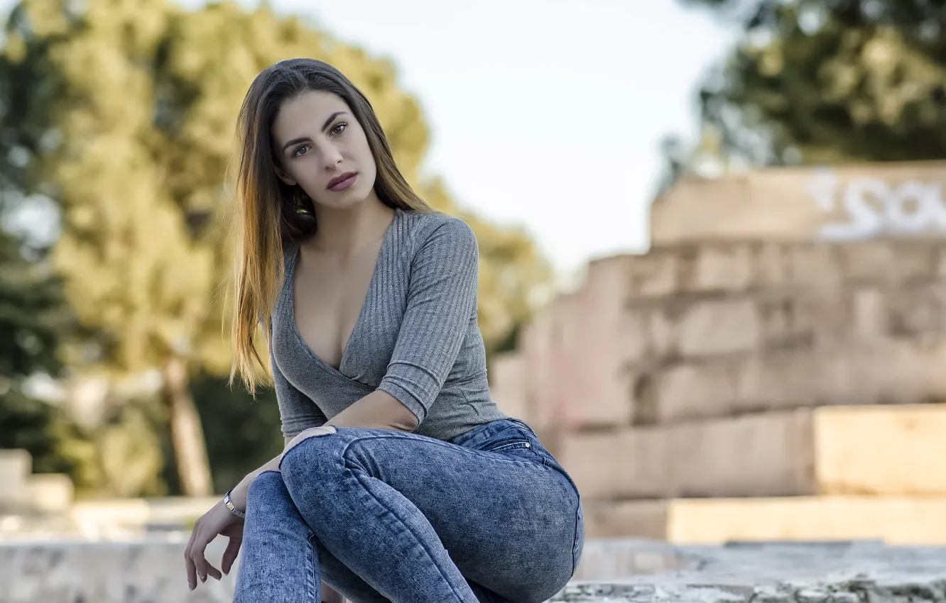 Photo wallpaper look, girl, Silvia