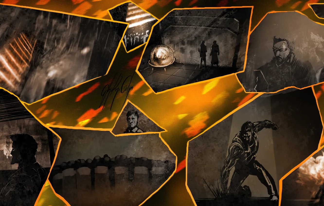 Photo wallpaper Square Enix, art, Deus Ex: Human Revolution, Adam Jensen, Eidos Montreal