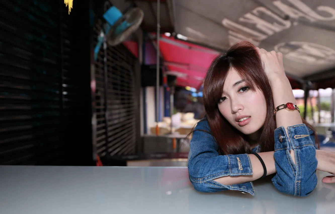 Photo wallpaper girl, portrait, Asian