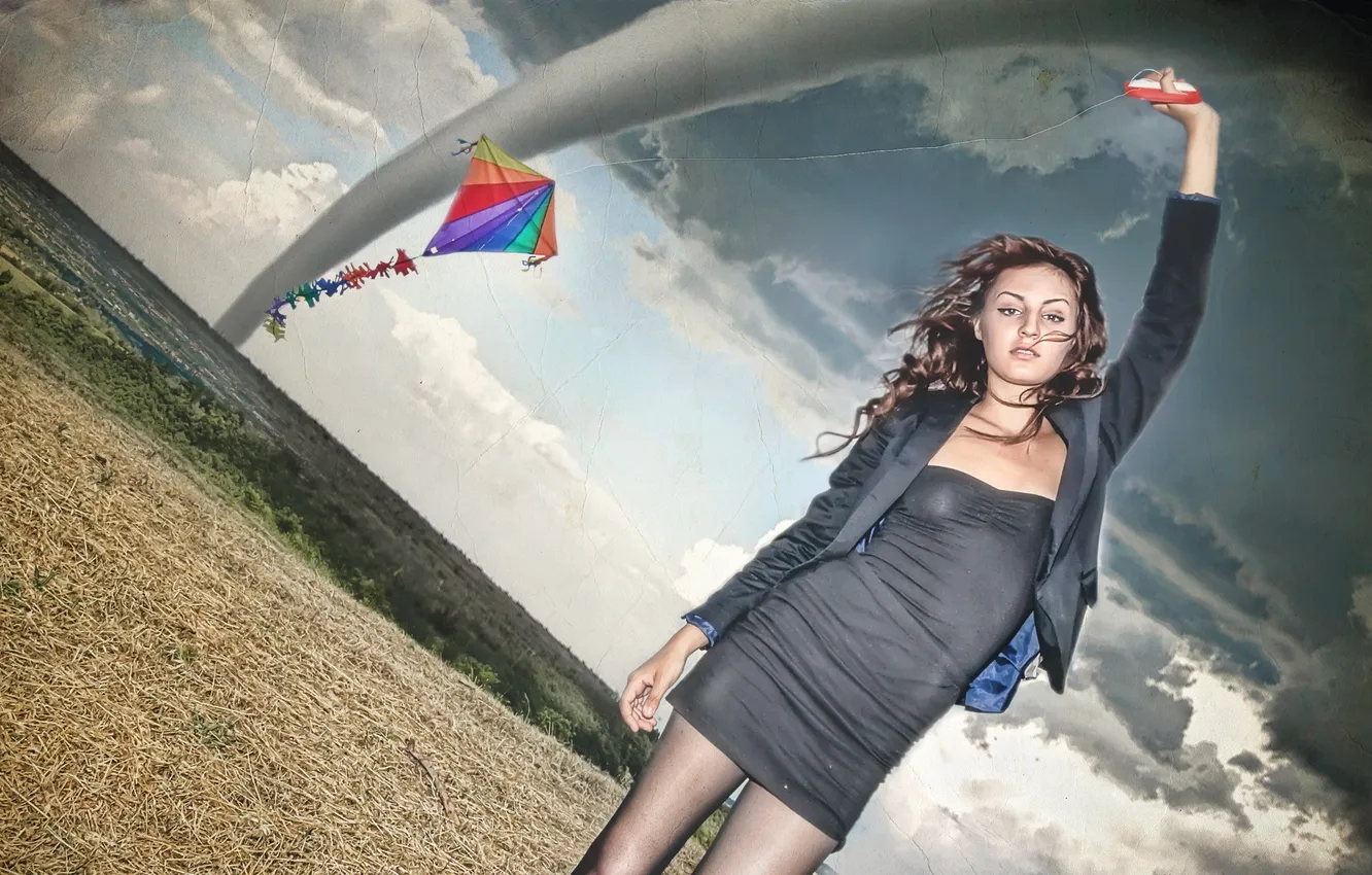 Photo wallpaper girl, style, background, snake