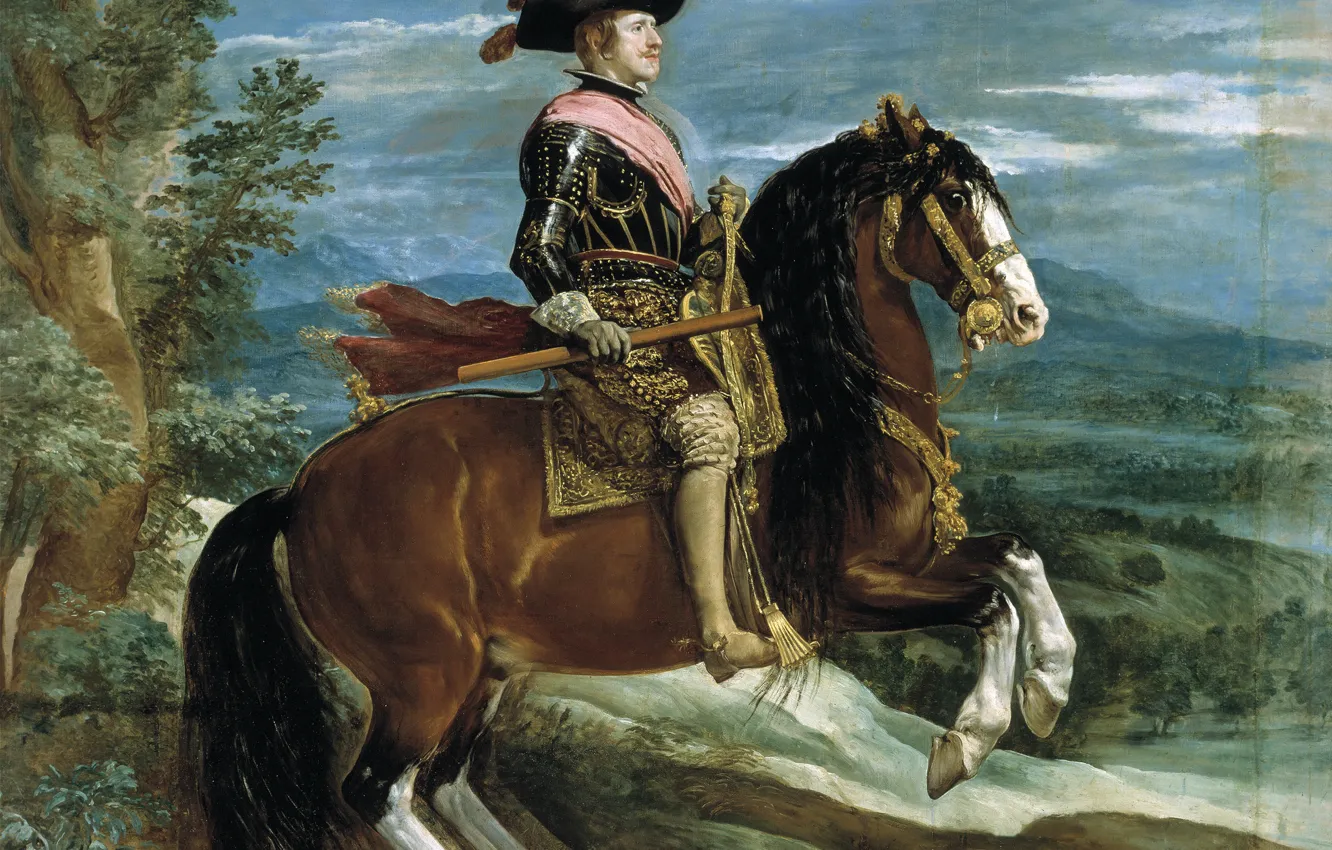 Photo wallpaper picture, Diego Velazquez, Equestrian Portrait of Philip IV