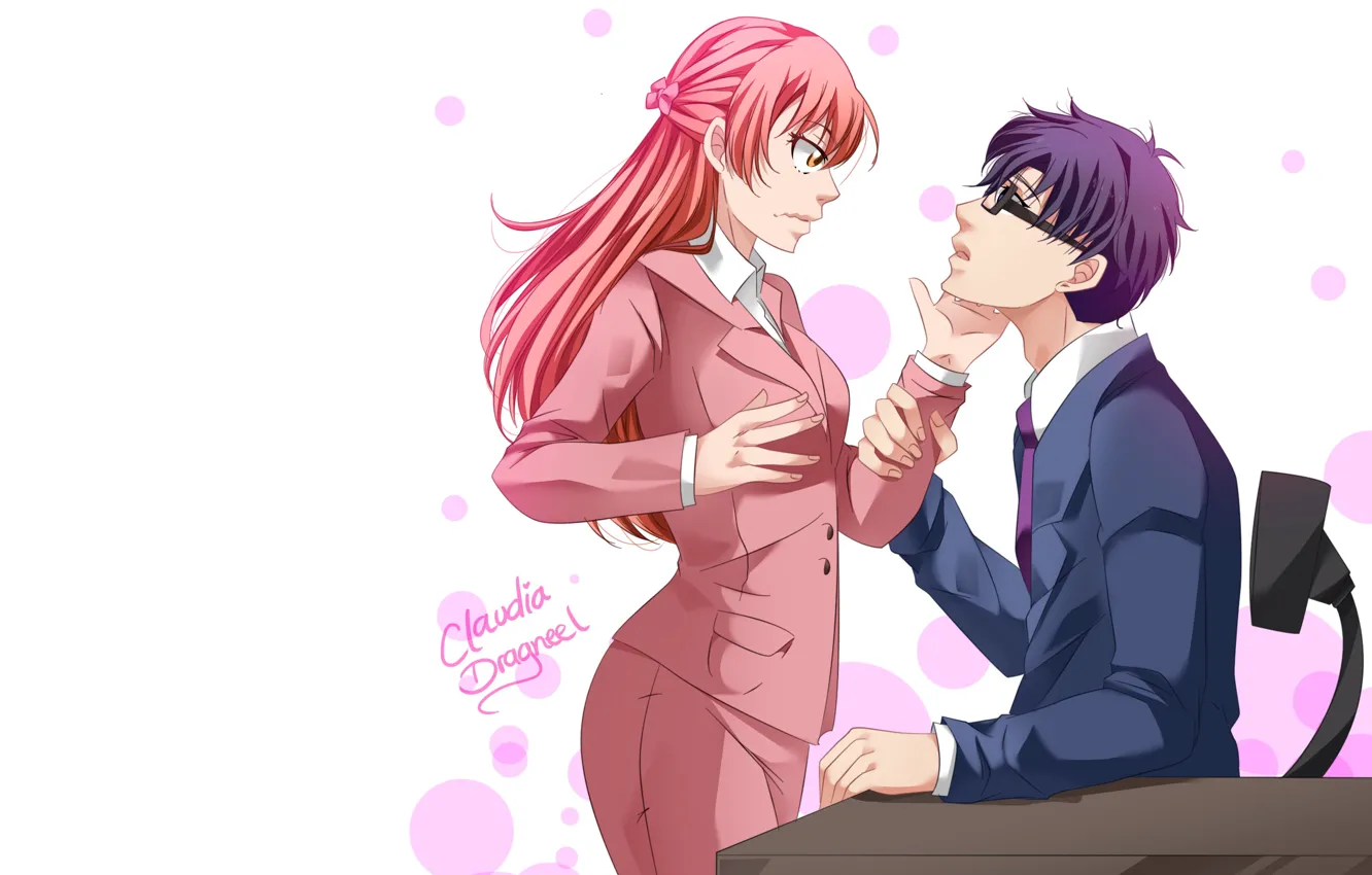 Photo wallpaper girl, art, office, guy, gamer and fujoshi