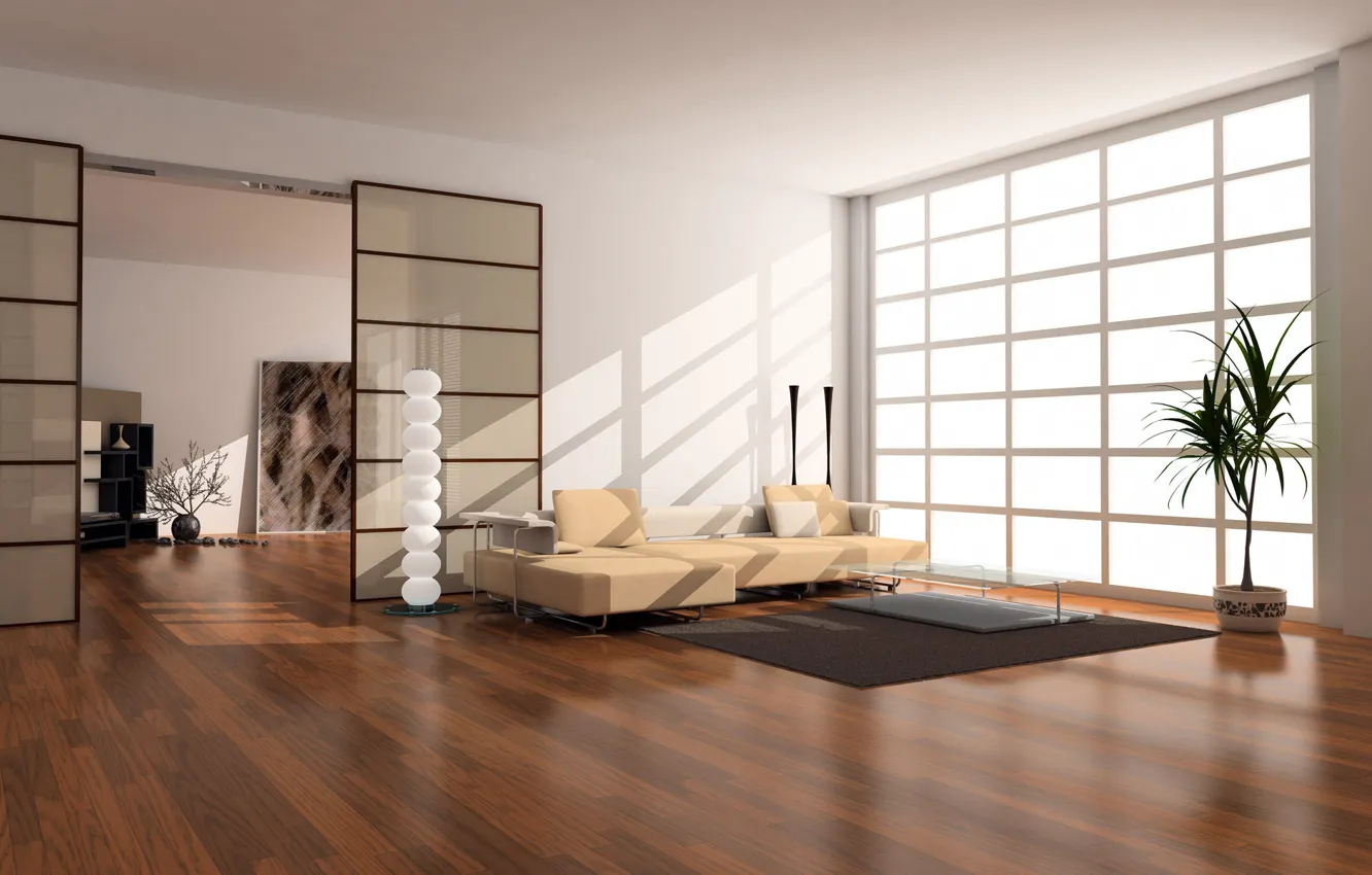 Photo wallpaper design, style, room, sofa, carpet, plant, interior, pillow