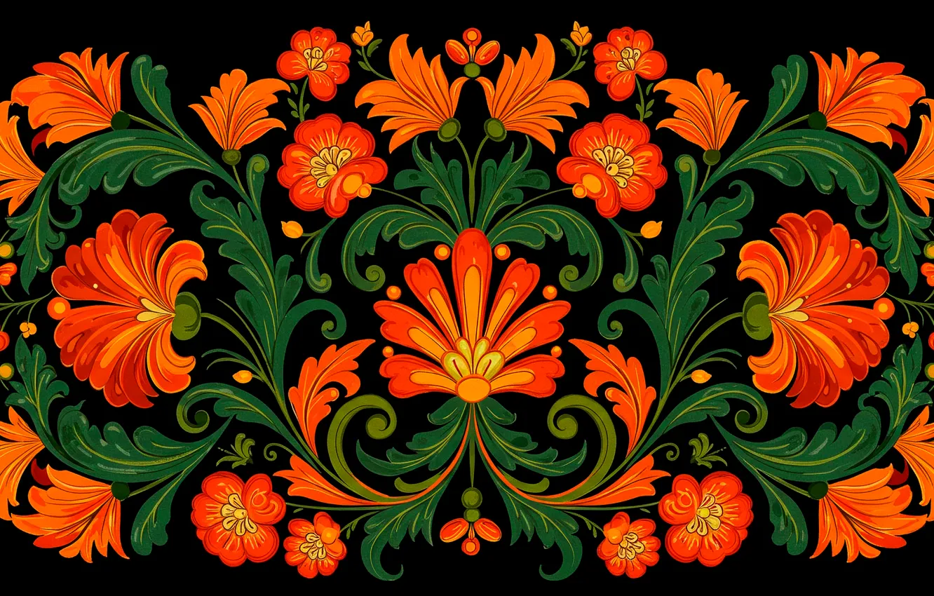 Photo wallpaper flowers, style, background, figure, texture, art, style, painting