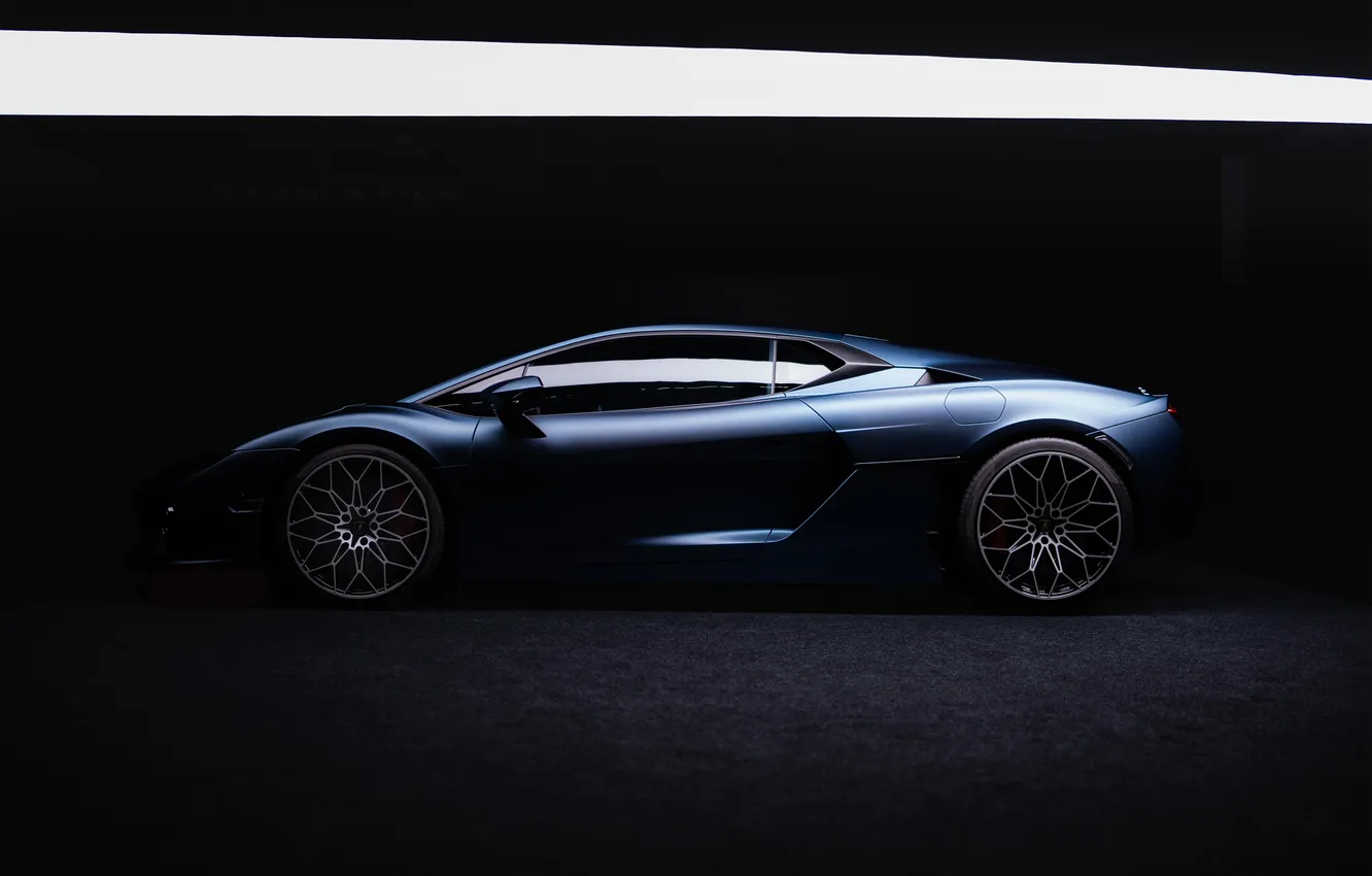 Photo wallpaper Lamborghini, supercar, side view, the dark background, Supercar, 2024, Lamborghini Daredevil, Rash