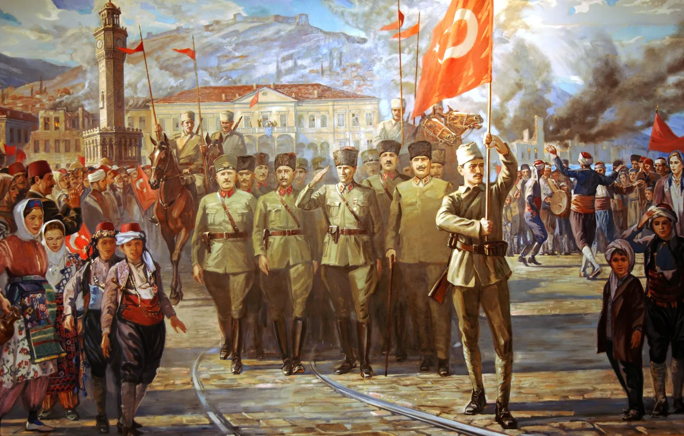 Photo wallpaper painting, Turkey, Izmir, 1922, 9 September