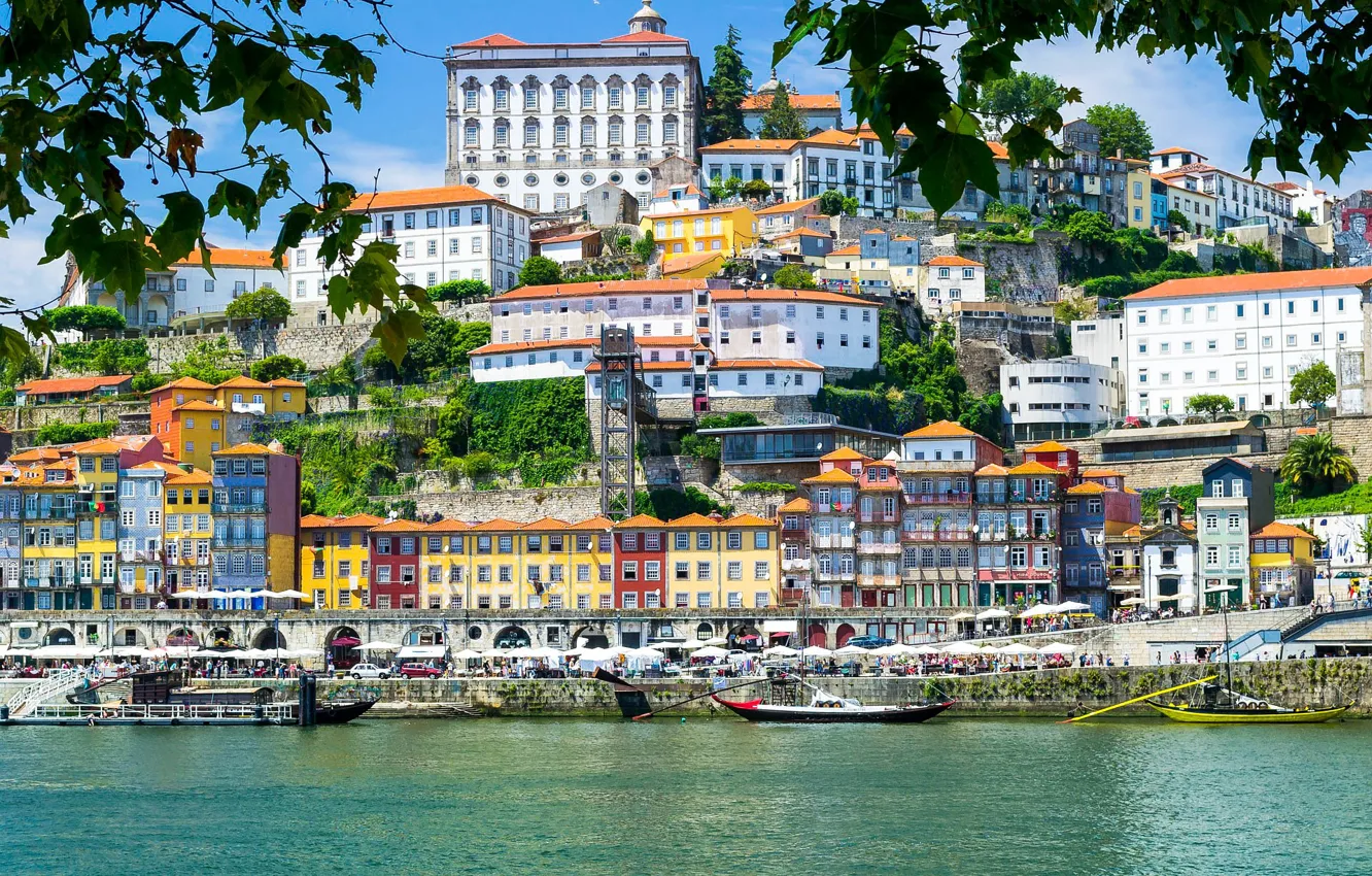 Photo wallpaper river, home, Portugal, Port