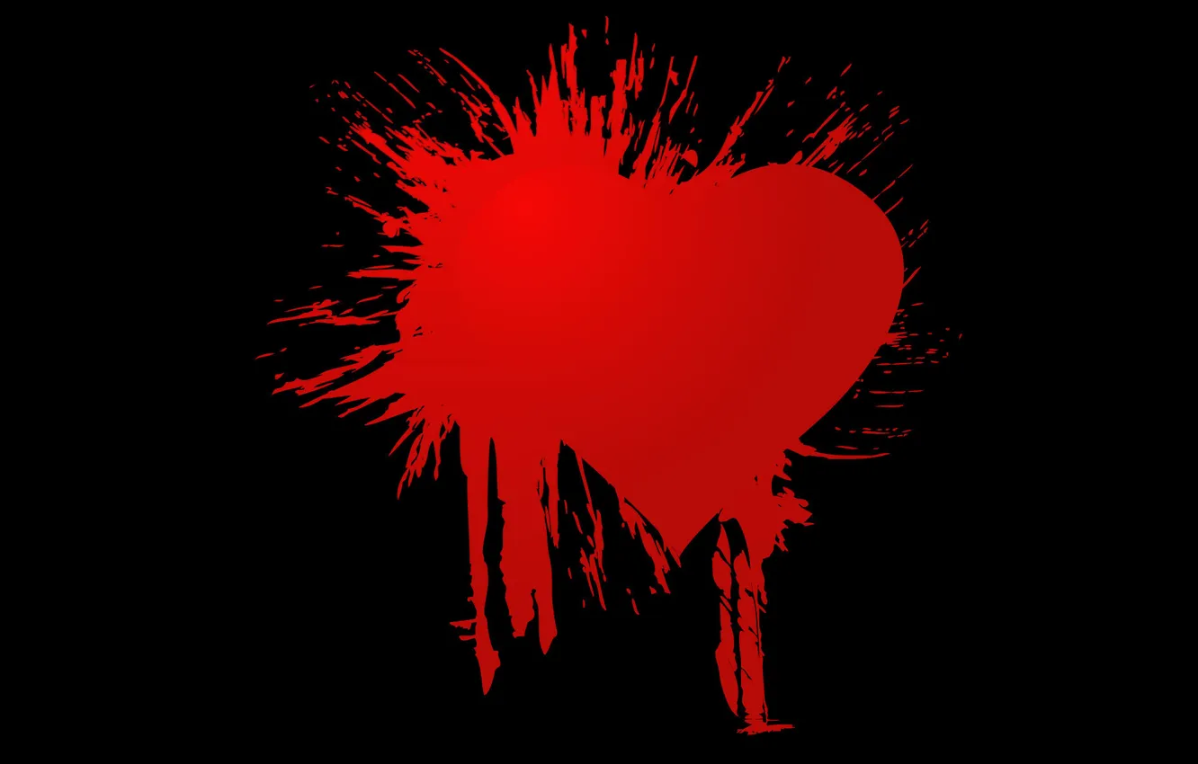 Photo wallpaper squirt, background, black, heart, blots, form
