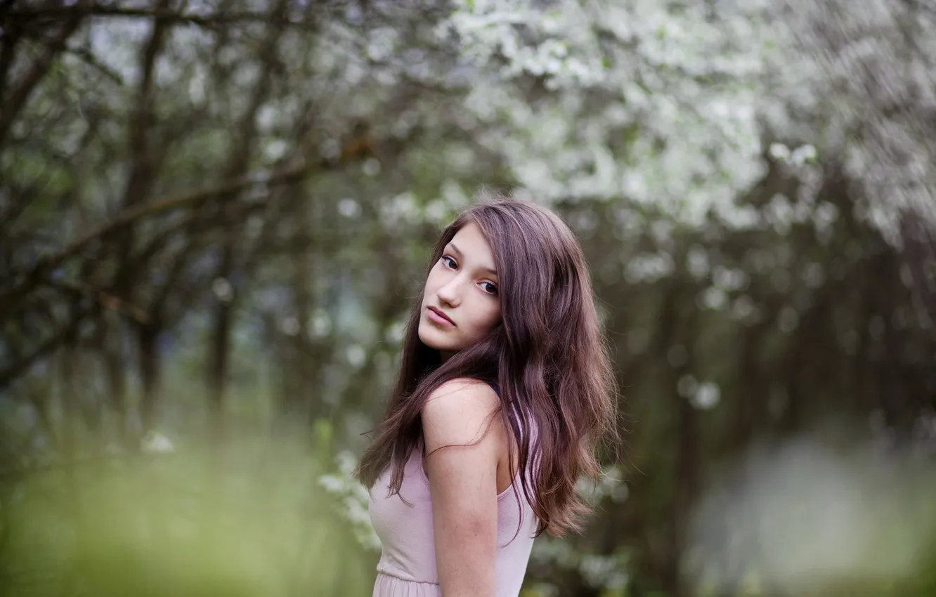 Photo wallpaper girl, background, portrait