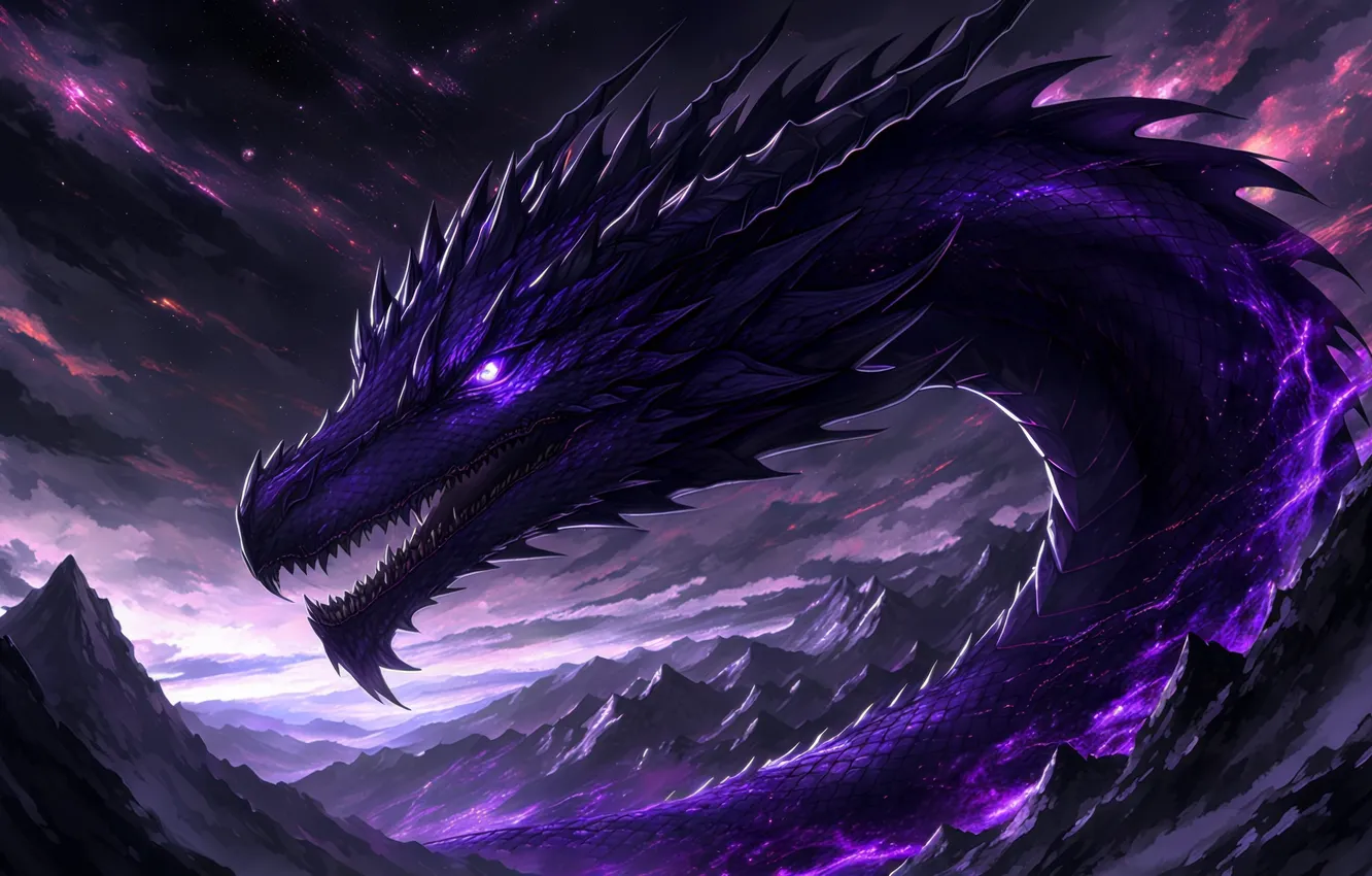 Photo wallpaper dragon, chaos