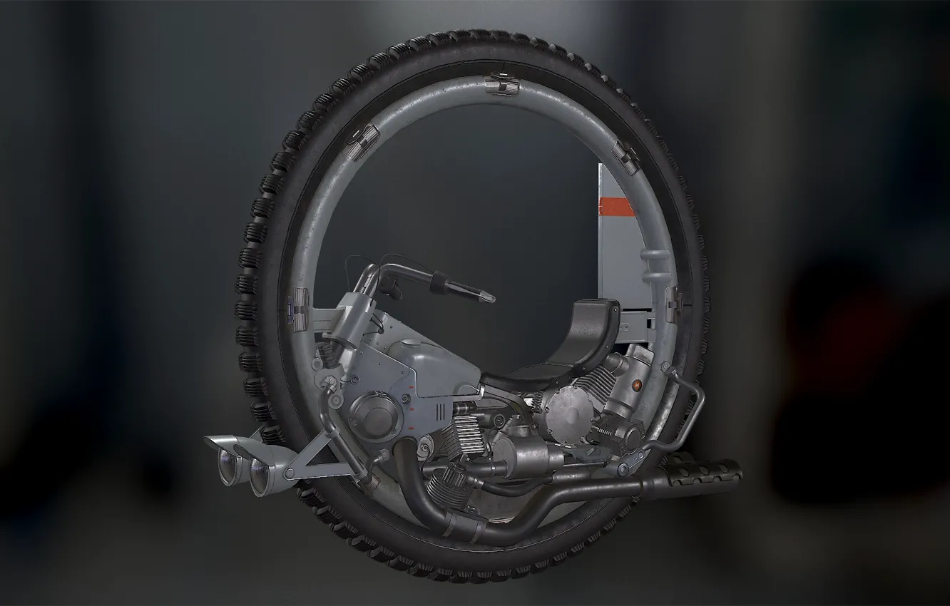 Photo wallpaper Wheel with motor, Monowheel, Inside the wheel