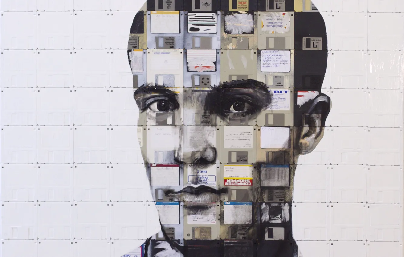 Photo wallpaper collar, male, Nick Gentry, SELF PORTRAIT 01