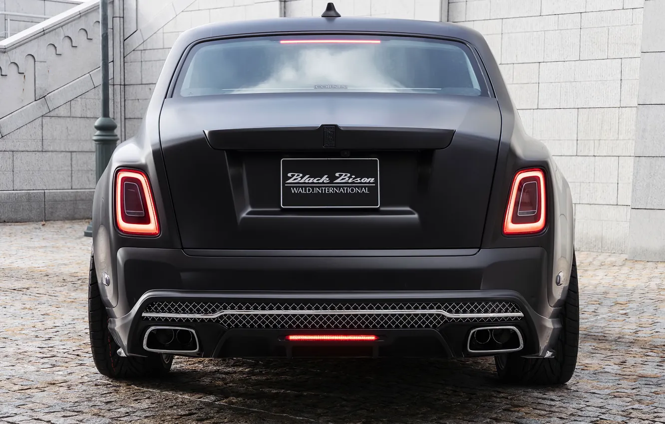 Photo wallpaper Rolls-Royce, Phantom, rear view, WALD, Black Bison Edition, 2019, Sports Line