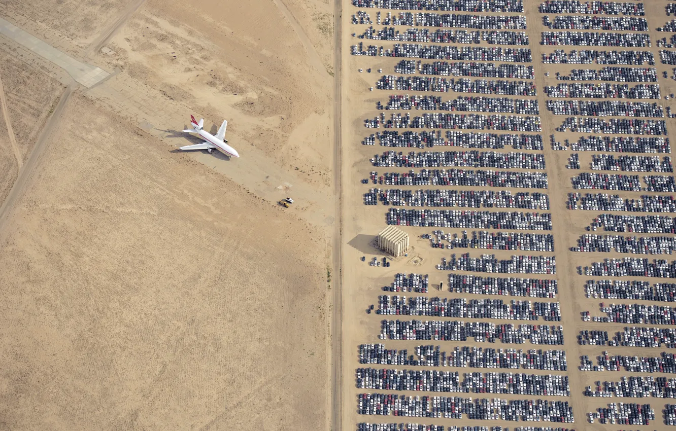 Photo wallpaper auto, the plane, photo, desert, Parking, Jassen Todorov