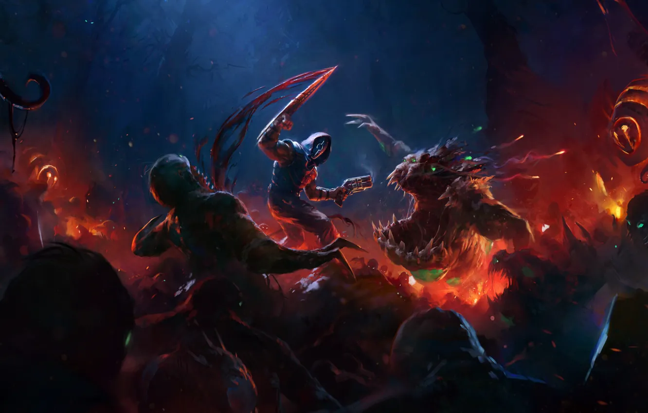 Photo wallpaper darkness, being, warrior, blade, WRATH: Aeon of Ruin