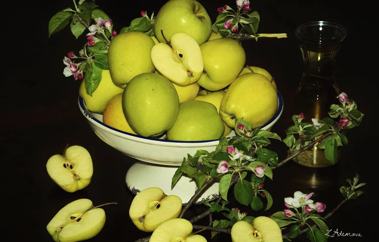 Photo wallpaper apples, juice, fruit, Apple