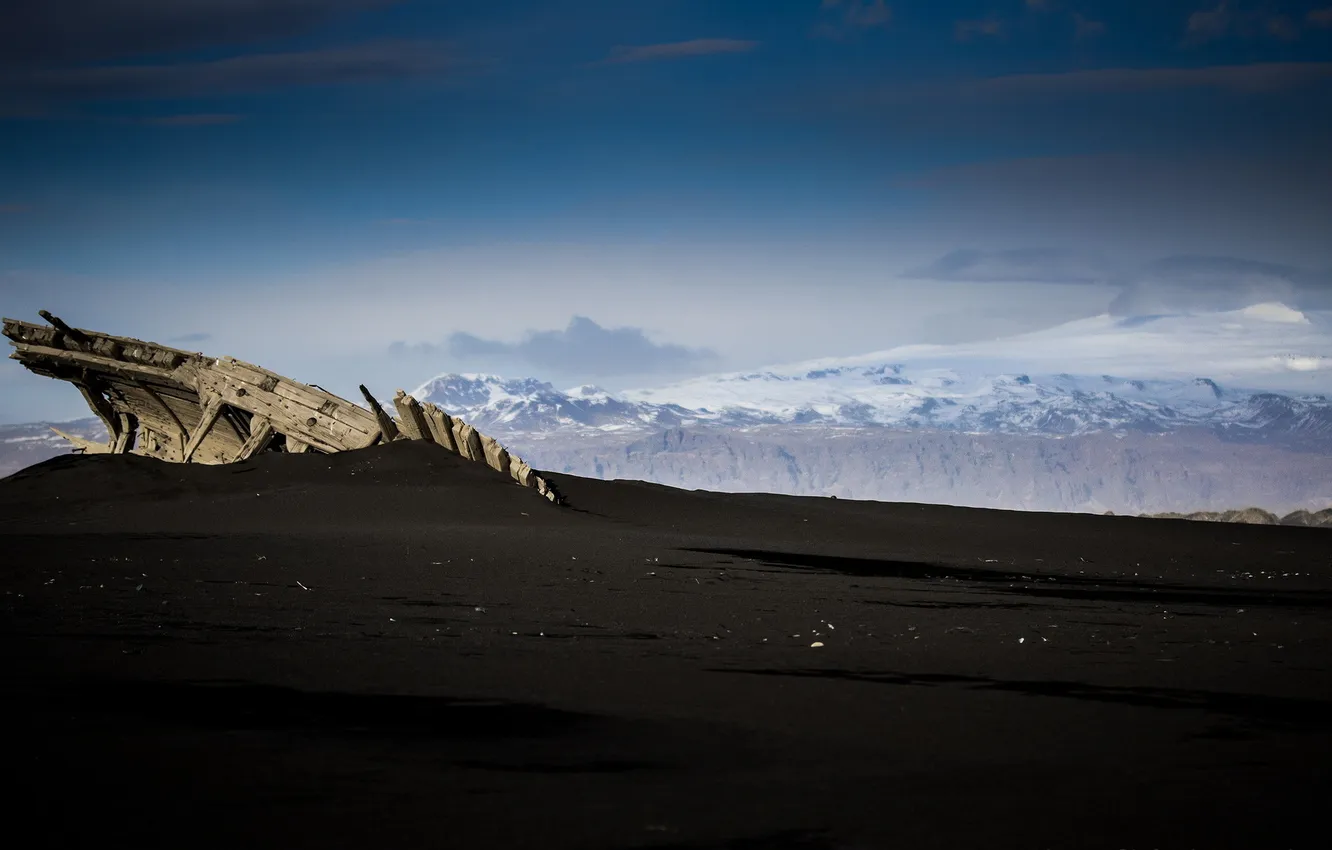 Photo wallpaper field, landscape, mountains, Iceland, Rangarvallasysla