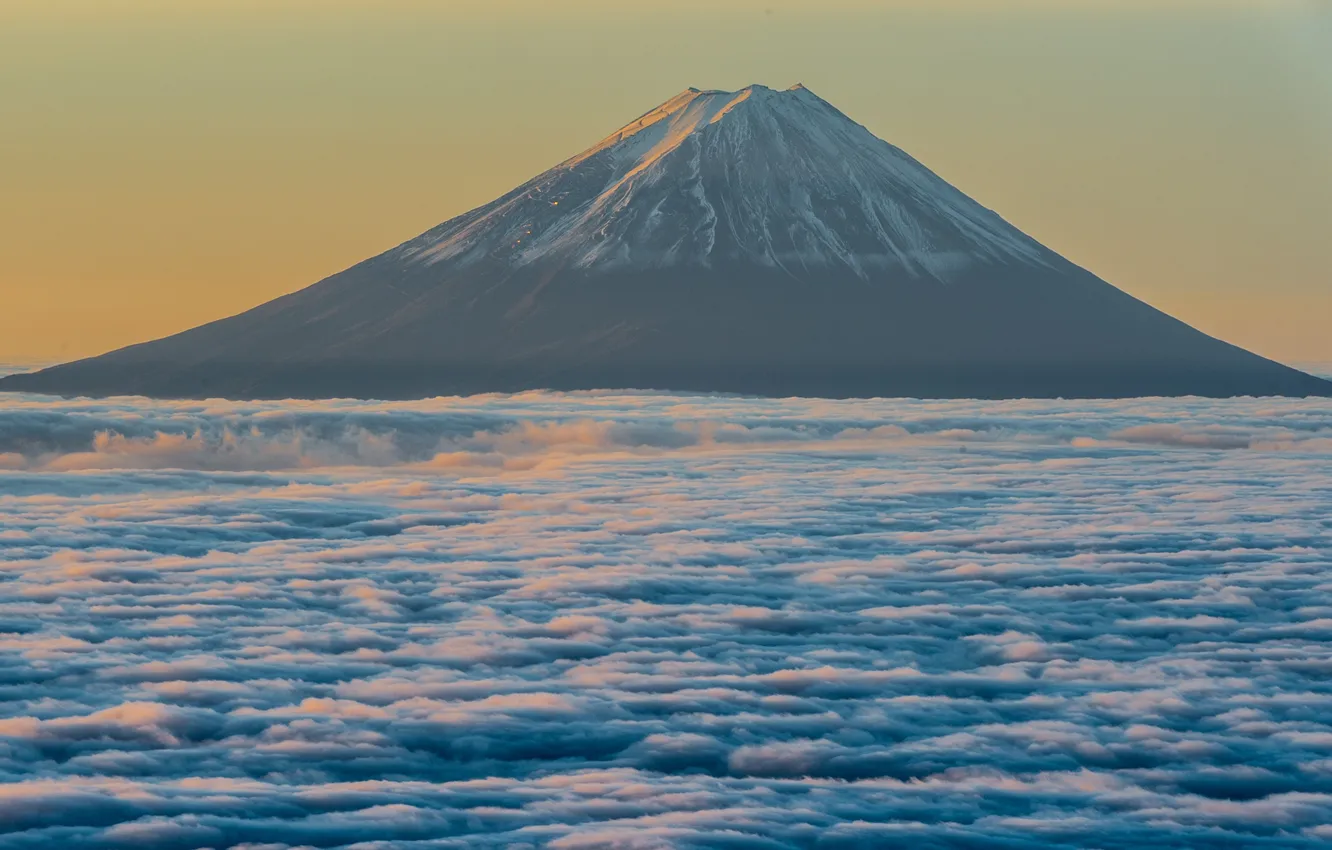 Photo wallpaper the sky, clouds, mountain, the volcano, Japan, Fuji
