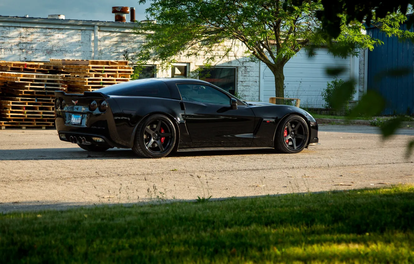 Photo wallpaper Z06, Corvette, Chevrolet, Black