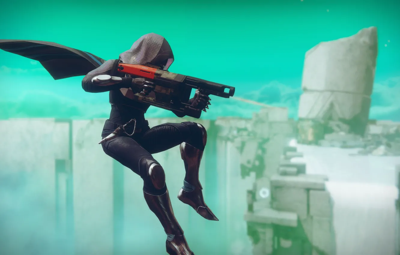 Photo wallpaper gun, game, weapon, hunter, Destiny, Destiny 2