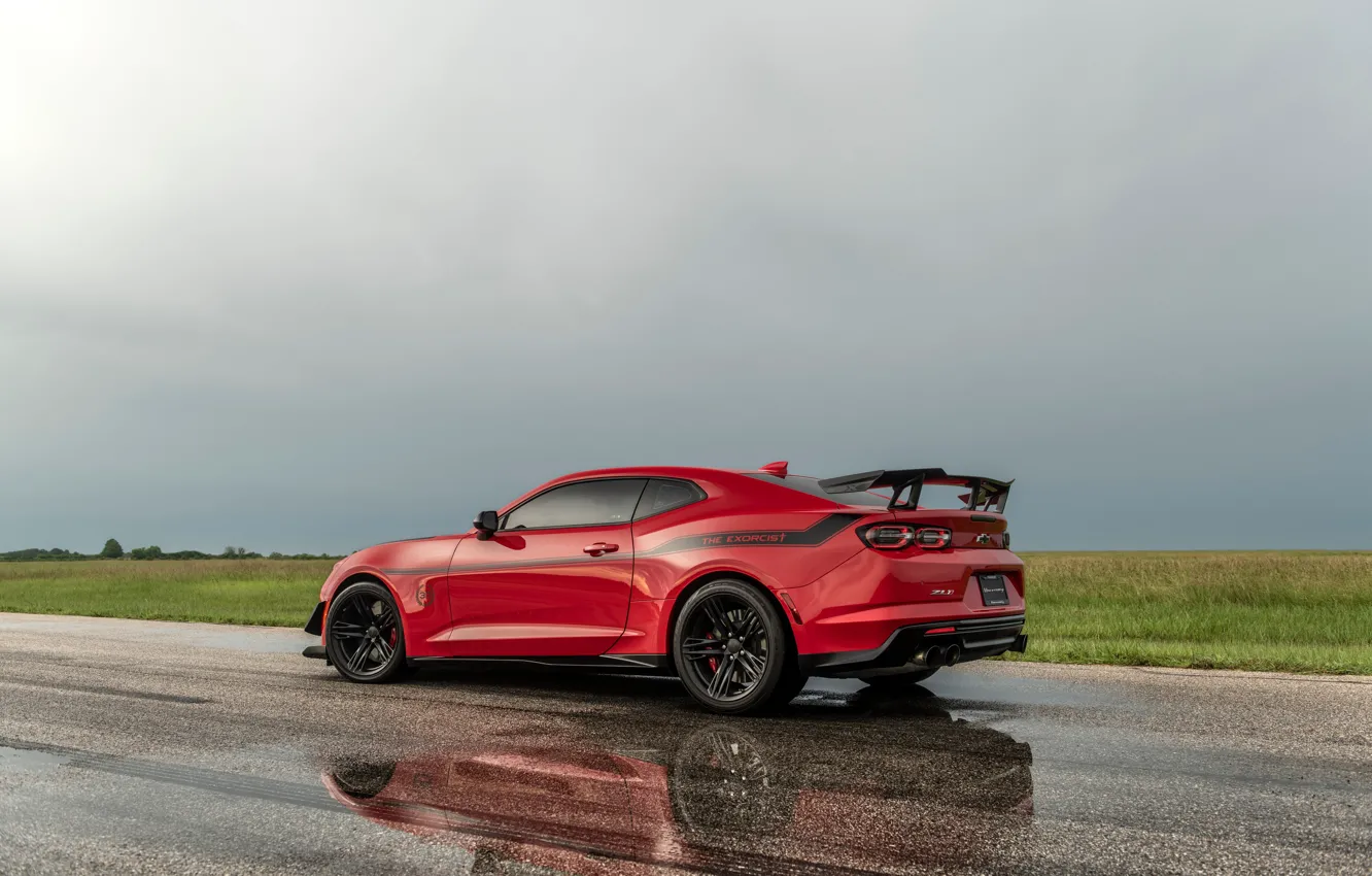 Photo wallpaper Chevrolet, Camaro, muscle car, reflection, Hennessey, performance, Hennessey Chevrolet Camaro ZL1 The Exorcist