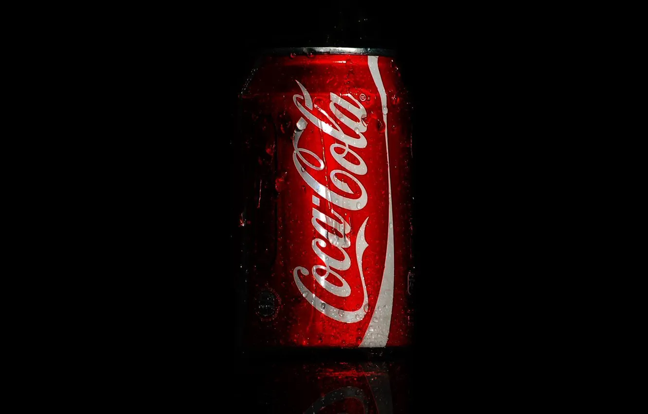 Photo wallpaper drops, macro, coca-cola, Cola