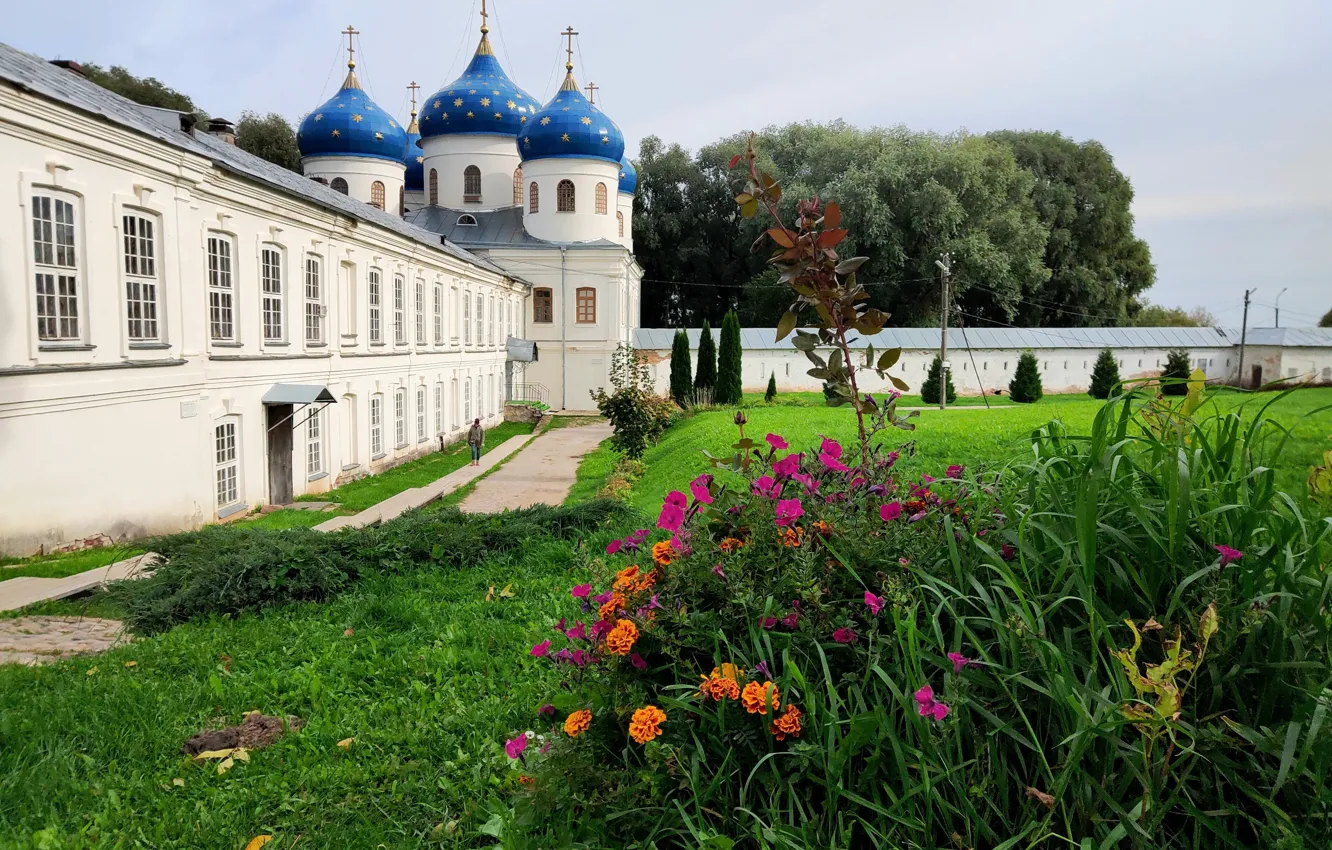 Photo wallpaper Landscape, Architecture, The monastery, Veliky Novgorod