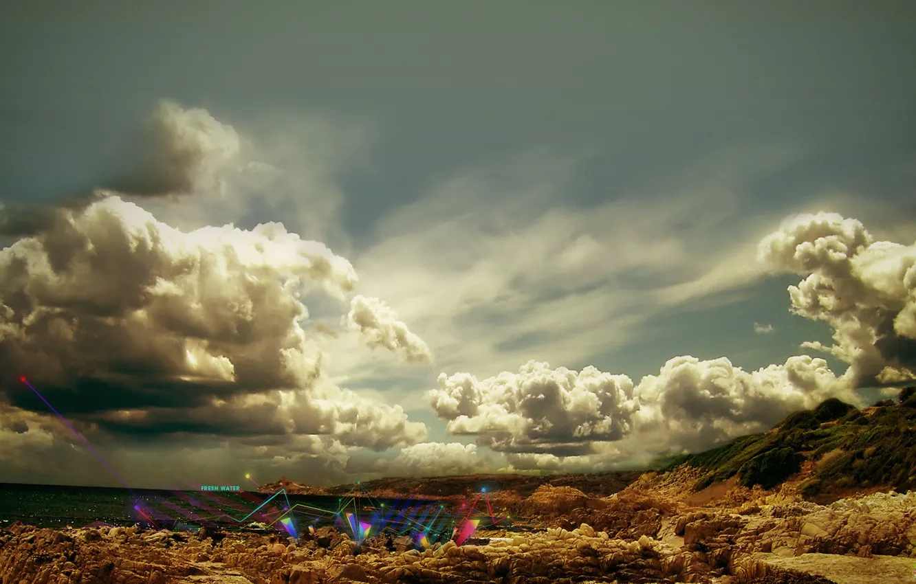 Photo wallpaper the sky, landscape, desert