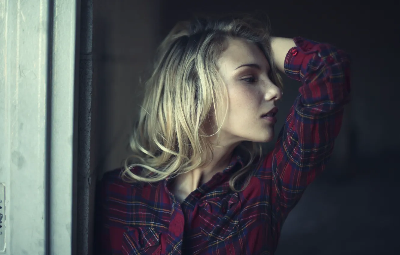 Photo wallpaper girl, blonde, shirt, Rachel Ann Yampolsky