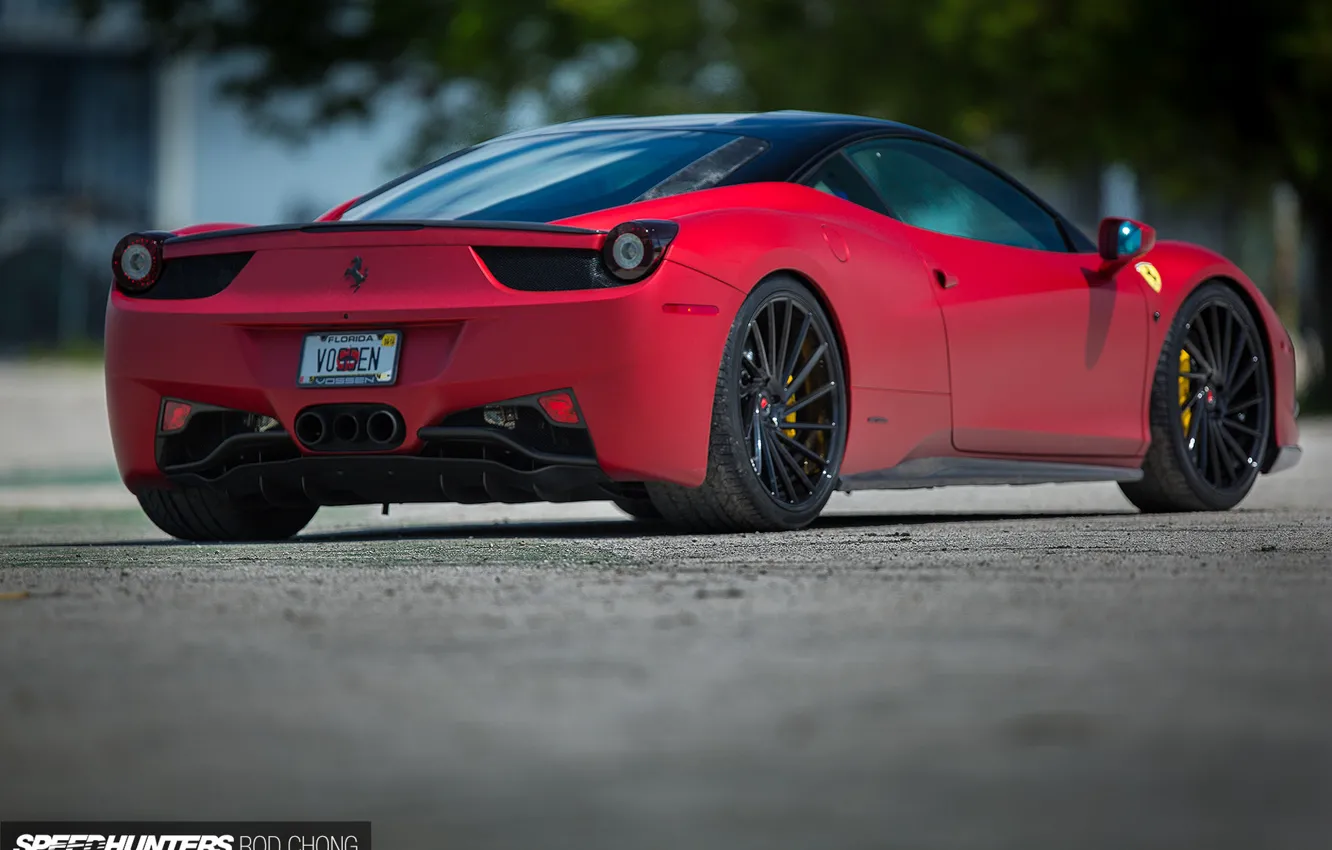 Photo wallpaper machine, auto, asphalt, Ferrari, lights, Ferrari, wheels, drives