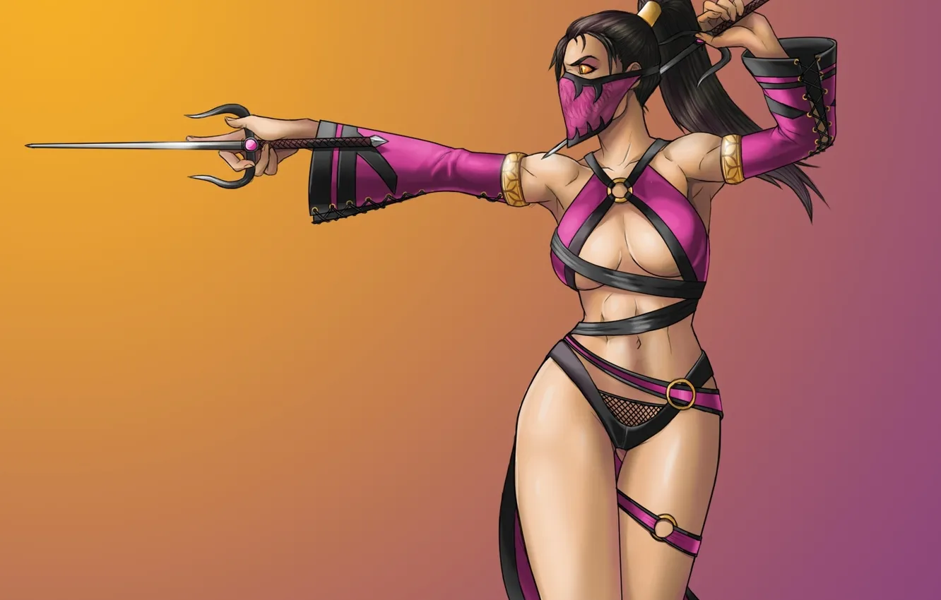 Photo wallpaper look, girl, weapons, anger, gesture, art, Mortal Kombat, Mileena