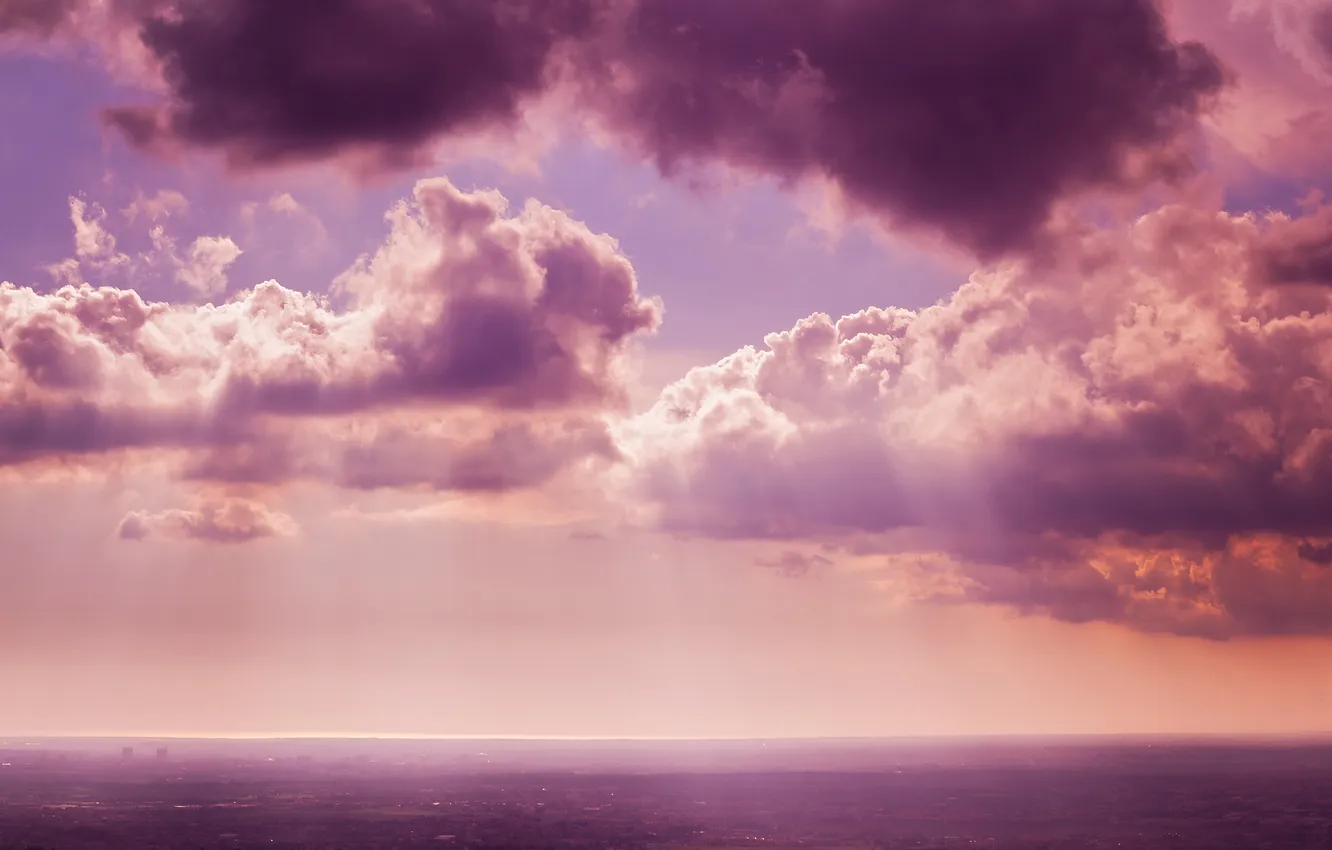 Photo wallpaper the sky, the sun, clouds, rays