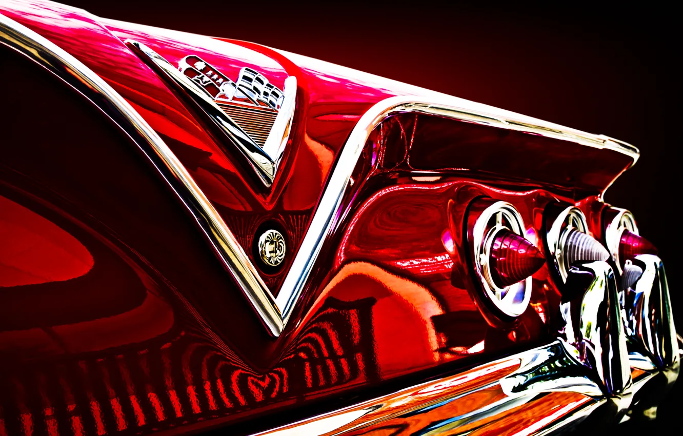 Photo wallpaper retro, reflection, lights, Chevrolet, Chevrolet, classic, impala, rear lights