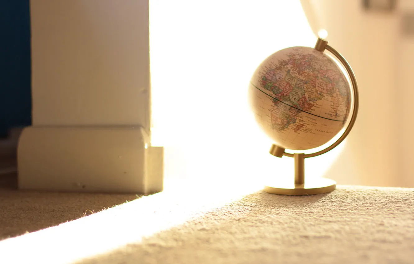 Photo wallpaper light, room, globe