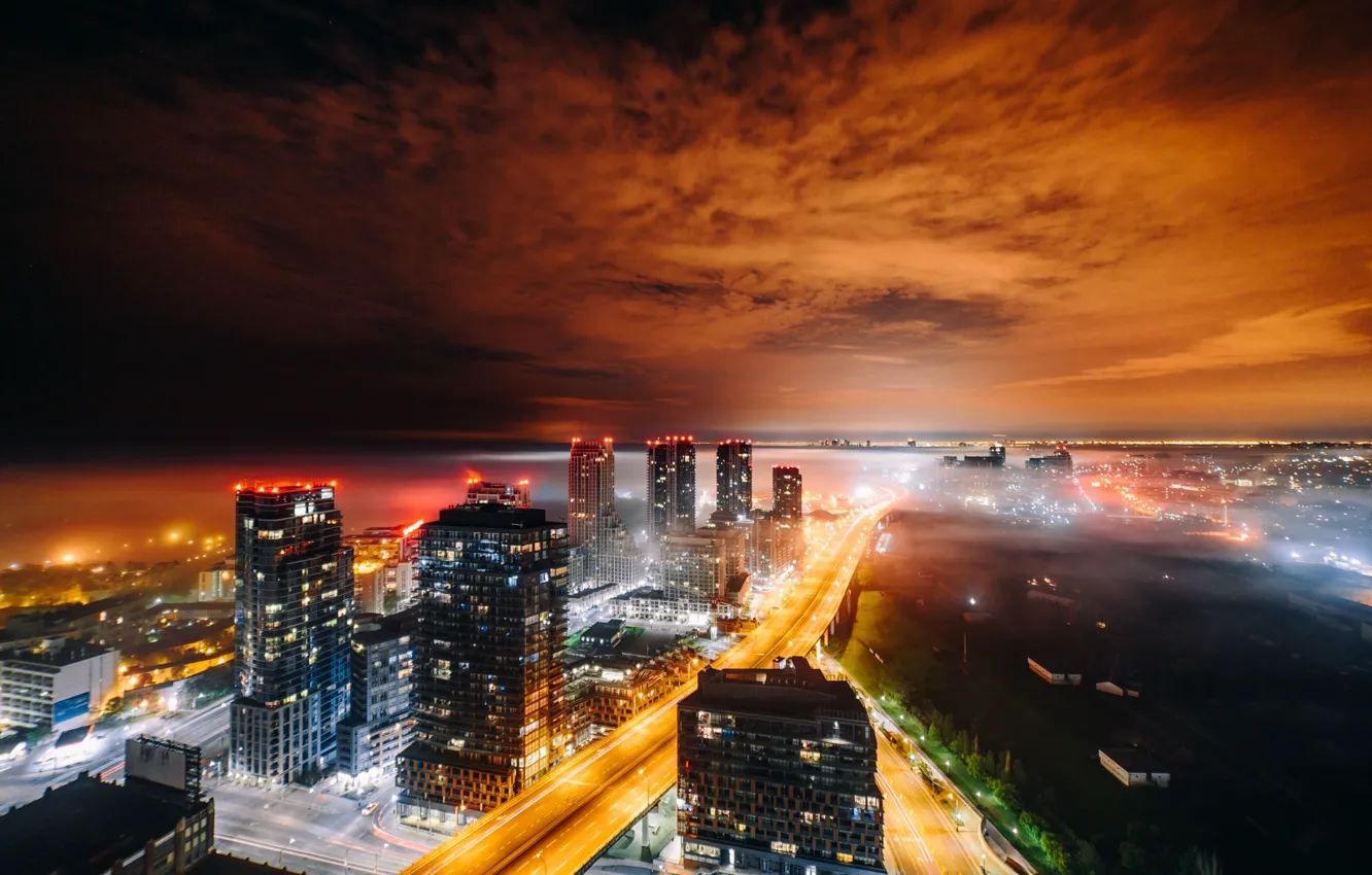 Photo wallpaper light, night, the city, lights, home, the evening