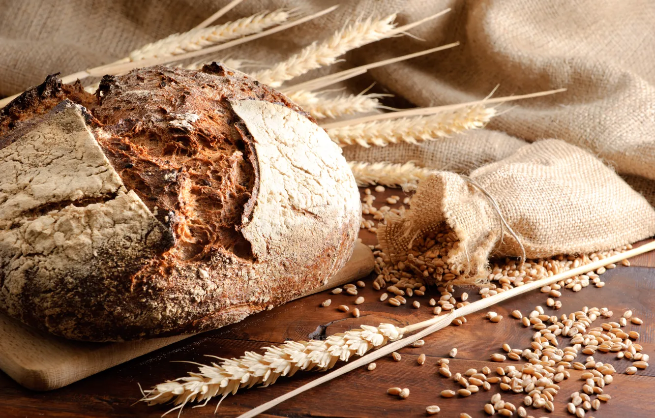 Photo wallpaper wheat, grain, spikelets, bread, rye